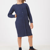 Buttoned knit dress - Navy