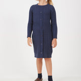 Buttoned knit dress - Navy