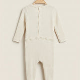 Knitted Babygrow with Embroidery - Beige