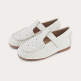 Baby moccasins with Velcro - white