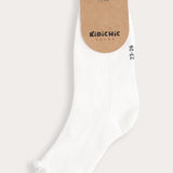 Curls Rib Socks - White