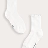 Curls Rib Socks - White