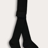 Cotton Rib Tights - Black