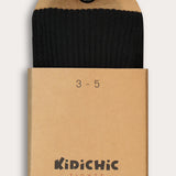 Cotton Rib Tights - Black