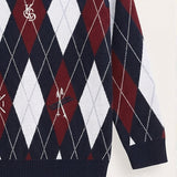 Argyle sweater - red