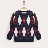 Argyle sweater - red