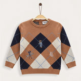 Argyle sweater - brown
