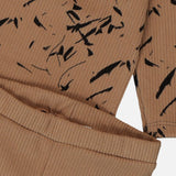 Printed Baby Rib Set - Brown