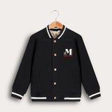 Bomber jacket with ticking - black