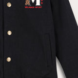 Bomber jacket with ticking - black