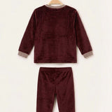Velvet pajama + frosted stripe trim - Purple