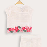 Crochet Baby Flower Set - Beige