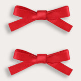 Pair of mini satin pins - red