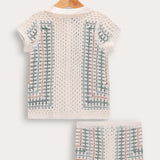 Retro Crochet Baby Set - Mint