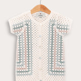 Retro Crochet Overalls - Mint