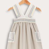 Retro Crochet Sundress - Beige