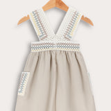 Retro Crochet Sundress - Beige