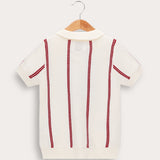 Striped knit shirt - Burgundy