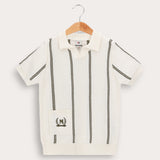 Striped knit shirt - Olive