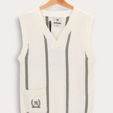 Striped knit cardigan - olive