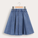 Fleece denim skirt - brown