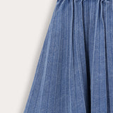 Fleece denim midi skirt - brown