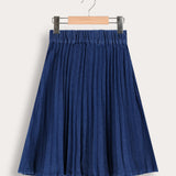 Fleece denim skirt - beige