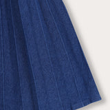 Fleece denim midi skirt - beige