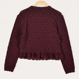 Ruffle Lace Cardigan - Beige