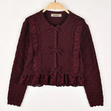 Ruffle Lace Cardigan - Beige