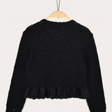 Lace Waffle Knit - Black