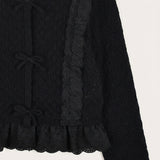 Lace Waffle Knit - Black
