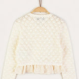 Lace Ripple Cardigan - Beige