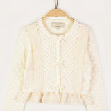 Lace Ripple Cardigan - Beige