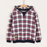 Plaid Print Sweatshirt - Beige