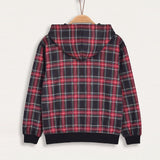 Plaid Print Sweatshirt - Black