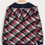 Plaid print sweatshirt - red