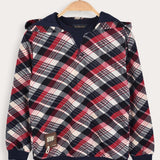 Plaid print sweatshirt - red