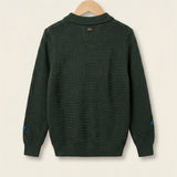 Patterned sweater + collar/Nikki - green collar