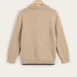 Patterned sweater + collar/neckline - stone collar