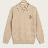 Patterned sweater + collar/neckline - stone collar