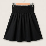 Classic skirt + shirring at the waist - black