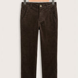 Textured Velvet Trousers - Brown
