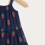 Pinafore + lace ribbons - navy