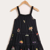Pinafore Dress + Lace Ribbons - Black