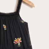 Pinafore Dress + Lace Ribbons - Black