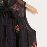 Vest and Lace Ribbon - Black