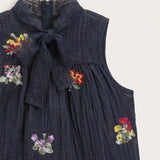 Vest and lace ribbon - Navy