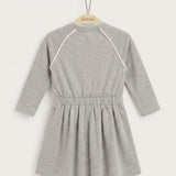 Dress with piping trim - grey