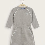Dress with piping trim - grey